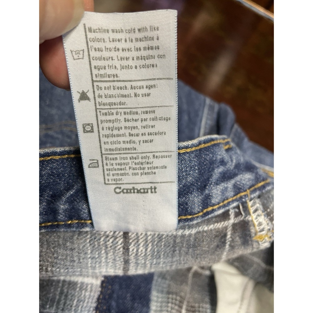 Vtg Carhartt Mens Relaxed Fit Straight Leg Flannel Lined Jean B21 Workwear 38x32 - Picture 14 of 15